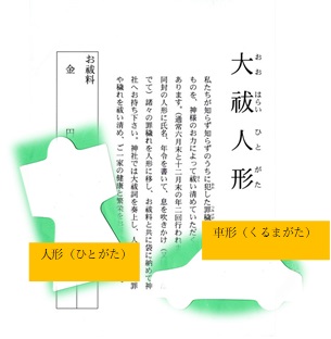 大祓人形の頒布